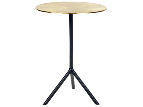 Side Table Gold with Black Leg Aluminium  36 cm Round Top Decorative Modern Minimalistic Living Room Hallway Beliani