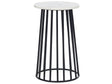 Side Table White Marble Top Black Metal Frame ø 36 cm Round Glam Modern Living Room Bedroom Beliani