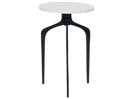 Side Table White Marble Top 3 Black Metal Legs ø 36cm Round Glam Modern Living Room Bedroom Beliani