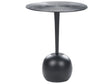 Side Table Black Leg Base Aluminium  40 cm Round Carved Top Decorative Modern Minimalistic Living Room Hallway Beliani