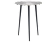 Side Table Silver with 3 Black Iron Legs Aluminium  36 cm Irregular Carved Top Decorative Modern Minimalistic Living Room Hallway Beliani