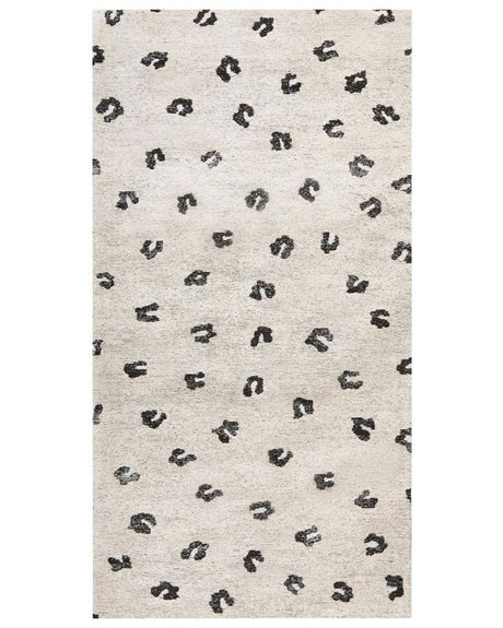 Rug Light Beige Cotton 80 x 150 cm Rectangular Animal Motif Modern Beliani