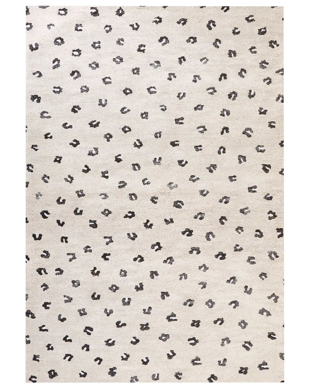 Rug Light Beige Cotton 160 x 230 cm Rectangular Animal Motif Modern Beliani