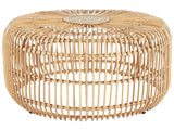 Rattan Garden Coffee Table Natural Rattan  85 cm Round Handmade Indoor Outdoor Living Room Terrace Patio Boho Style Beliani