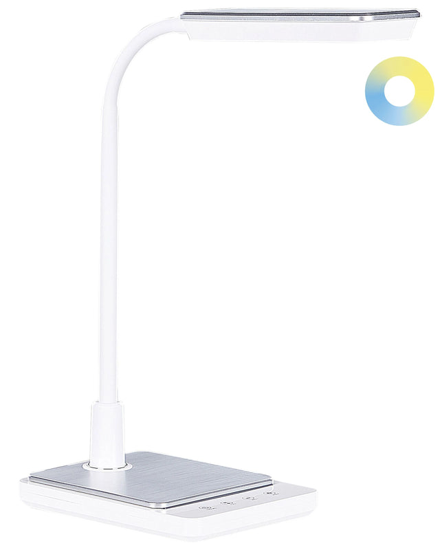 LED Desk Lamp White Table Lighting Reding Computer Lamp Adjustable Arm Dimmer Colour Temperature Change  Beliani