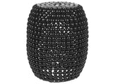 Side Table Black Iron Plastic  62 cm Accent End Table Drum Oval Shape Modern Living Room Beliani