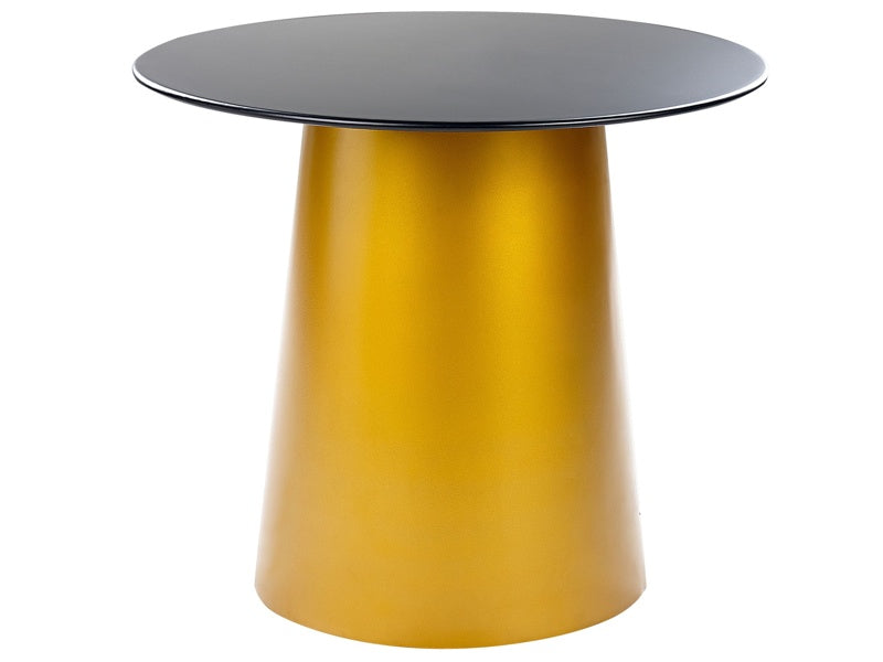 Side Table Black Gold Metal 56 x 56 x 48 cm Accent End Table Powder Coated Glam Living Room Beliani