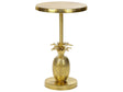 Side Table Gold Metal 29 x 29 x 49 cm Accent Pineapple End Table Glam Living Room Beliani