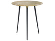 Side Table Gold Black Metal 45 x 45 x 50 cm Accent End Table Round Top Gloss Glam Living Room Beliani