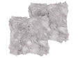 Set of 2 Decorative Cushions Grey Faux Fur Shaggy 45 x 45 cm One Sided Decor Accessories Beliani