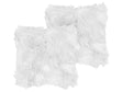 Set of 2 Decorative Cushions White Faux Fur Shaggy 42 x 42 cm One Sided Decor Accessories Beliani