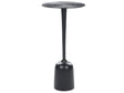 Side Table Black Metal 30 x 30 cm Round Geometric Shape Modern End Table Beliani