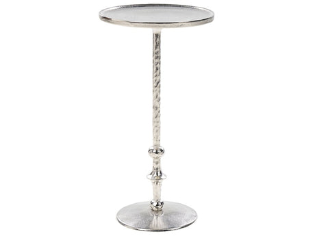 Side Table Silver Metal 32 x 32 cm Round Geometric Shape End Table Beliani