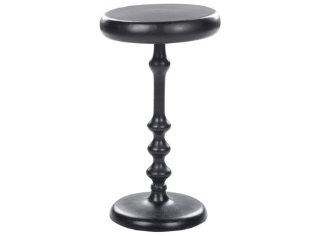 Side Table Black Metal 30 x 30 cm Round Geometric Shape End Table Beliani