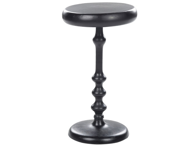 Side Table Black Metal 30 x 30 cm Round Geometric Shape End Table Beliani