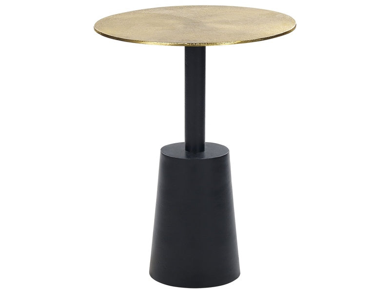 Side Table Black and Gold Metal ø 36 cm Round Geometric Shape Modern End Table Beliani