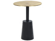 Side Table Black and Gold Metal  36 cm Round Geometric Shape Modern End Table Beliani