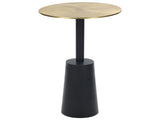 Side Table Black and Gold Metal  36 cm Round Geometric Shape Modern End Table Beliani