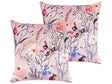 Set of 2 Pink Decorative Pillows Polyester 45 x 45 cm Velvet Flower Pattern Modern Traditional Living Room Bedroom Cushions Beliani