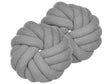 Set of 2 Knot Cushion Grey Boucle 31 x 31 cm Tied-Up Plushy Decorative Modern Beliani