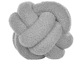 Decorative Cushion Grey Boucle Knot Pillow 19 x 19 cm Decor Accessories Beliani