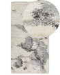 Area Rug Light Beige and Grey 80 x 150 cm Shaggy Rectangular Abstract Pattern Boho Traditional Style Living Room Bedroom Beliani