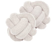 Set of 2 Decorative Cushions White Boucle Knot Pillow 19 x 19 cm Decor Accessories Beliani