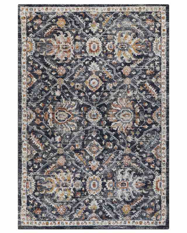 Area Rug Blue and Beige 160 x 230 cm Oriental Distressed Living Room Bedroom Beliani