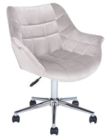 Office Swivel Chair Grey Velvet Height Adjustable Beliani