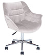 Office Swivel Chair Grey Velvet Height Adjustable Beliani