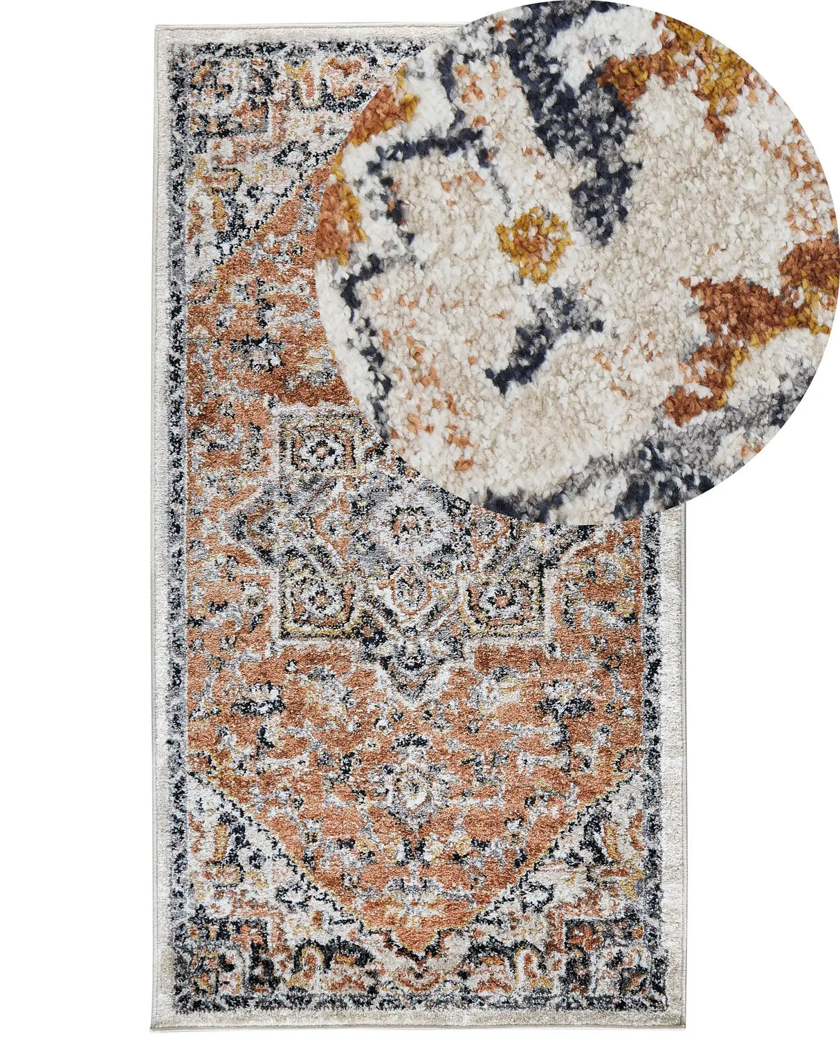 Area Rug Beige 80 x 150 cm Oriental Distressed Living Room Bedroom Beliani