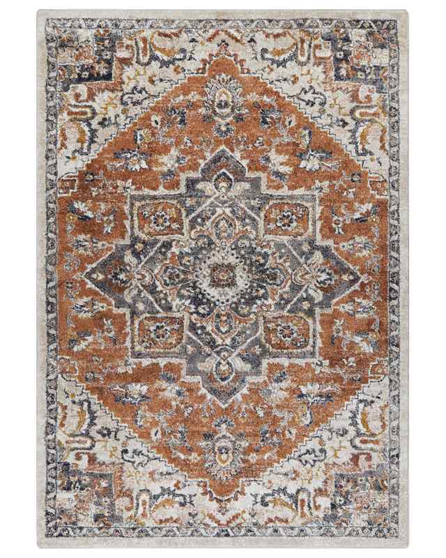 Area Rug Beige 160 x 230 cm Oriental Distressed Living Room Bedroom Beliani