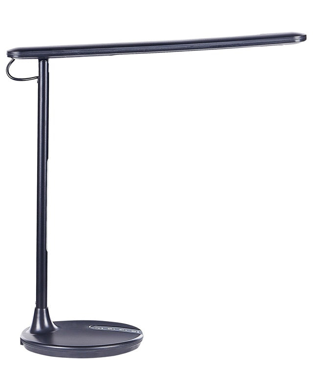 Desk LED Lamp Metal Aluminum Black with Base Double Dimming Touch Switch Light Office Study Modern Beliani