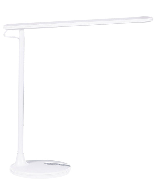 Desk LED Lamp Metal Aluminum White with Base Double Dimming Touch Switch Light Office Study Modern Beliani