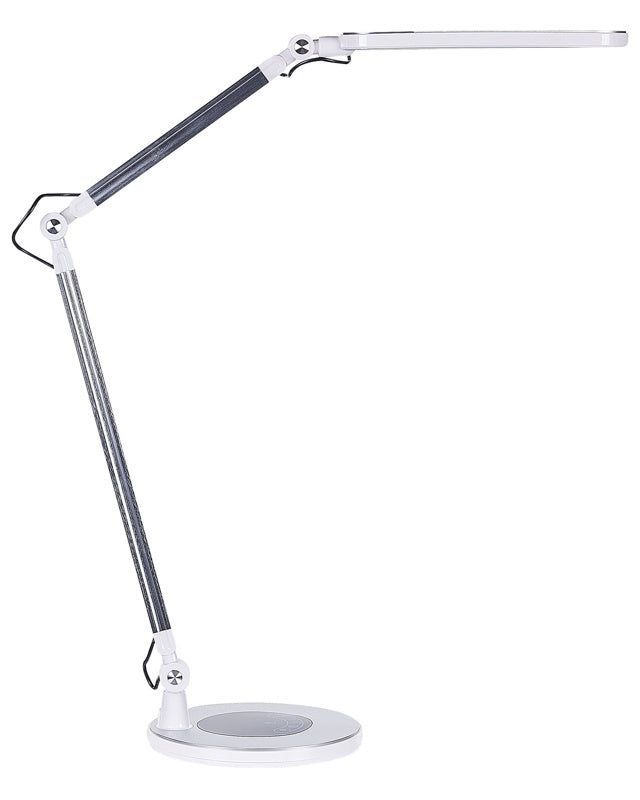 Desk LED Lamp Metal Aluminum Silver with Base Double Dimming Touch Switch Light Office Study Modern Beliani