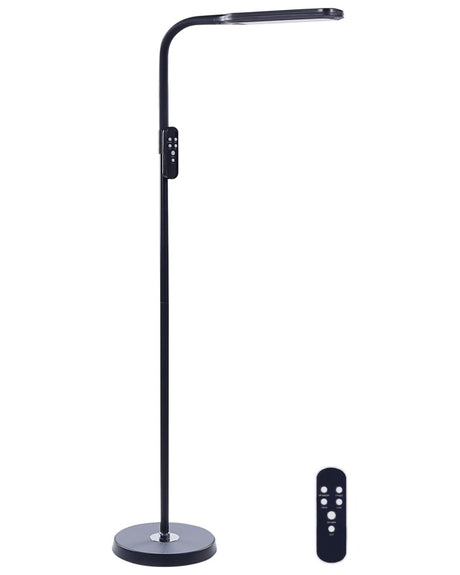 Floor LED Lamp Black Synthetic Material 160 cm Height Dimming Remote Control Modern Lighting Home Office Beliani