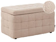 Ottoman Beige Boucle Fabric Tufted Upholstery Bedroom Bench with Storage Modern Design Storage Furniture Beliani