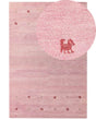 Wool Area Rug Pink 200 x 300 cm Hand Tufted Western Motif Rustic Modern Design Beliani