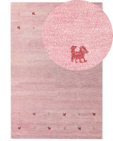 Wool Area Rug Pink 200 x 300 cm Hand Tufted Western Motif Rustic Modern Design Beliani