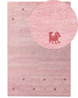 Wool Area Rug Pink 200 x 300 cm Hand Tufted Western Motif Rustic Modern Design Beliani