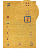 Area Rug Yellow Wool 160 x 230 cm Rectangular Multicolour Geometric Pattern Hand Tufted Boho Style Living Room Bedroom Kids Room Beliani