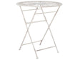 Garden Bistro Table White Iron  70 cm Foldable Outdoor Distressed Effect UV Rust Resistance French Retro Style Beliani