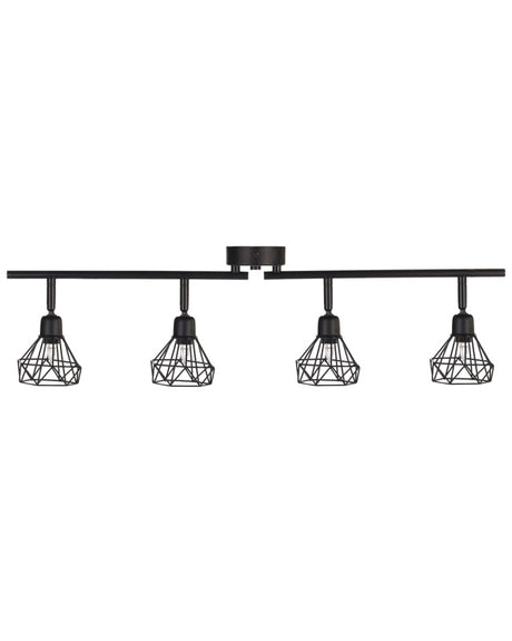 Ceiling Lamp Black Metal 4 Light Cage Shades Adjustable Arms Modern Beliani