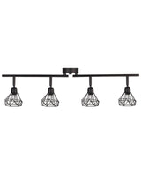 Ceiling Lamp Black Metal 4 Light Cage Shades Adjustable Arms Modern Beliani
