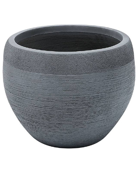 Plant Pot Grey 38x38x30 cm Fibre Clay Round Weather Resistant Beliani