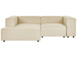 Modular Right Hand Sofa Beige Linen 2 Seater Sectional Corner Sofa with Black Legs Modern Living Room Beliani