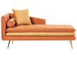 Chaise Lounge Orange Velvet Left Hand Tufted Buttoned Thickly Padded with Cushions Left Hand Living Room Furniture Beliani