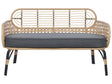 Sofa Grey Natural PE Rattan 2-Seater with Seating Pad Braided Boho Design Beliani