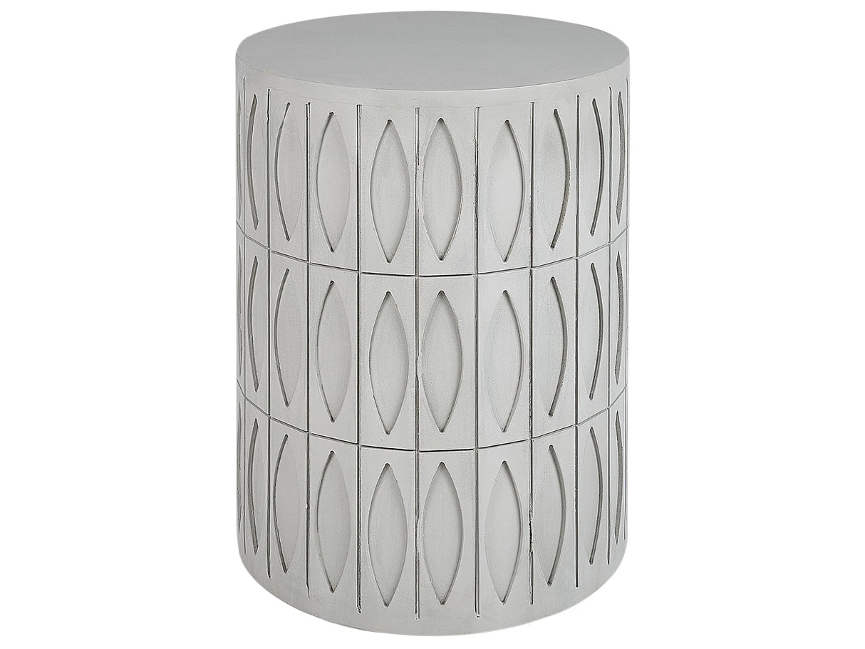 Side Table Grey MDF  45 cm Painted Mat Finish Round Living Room Furniture Vintage Design Beliani
