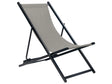 Folding Deck Chair Grey Textilene Sling Seat Beach Chair Adjustable Backrest Patio Recliner Beliani